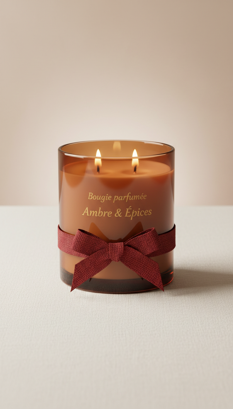 Bougie parfumée ambre et épices