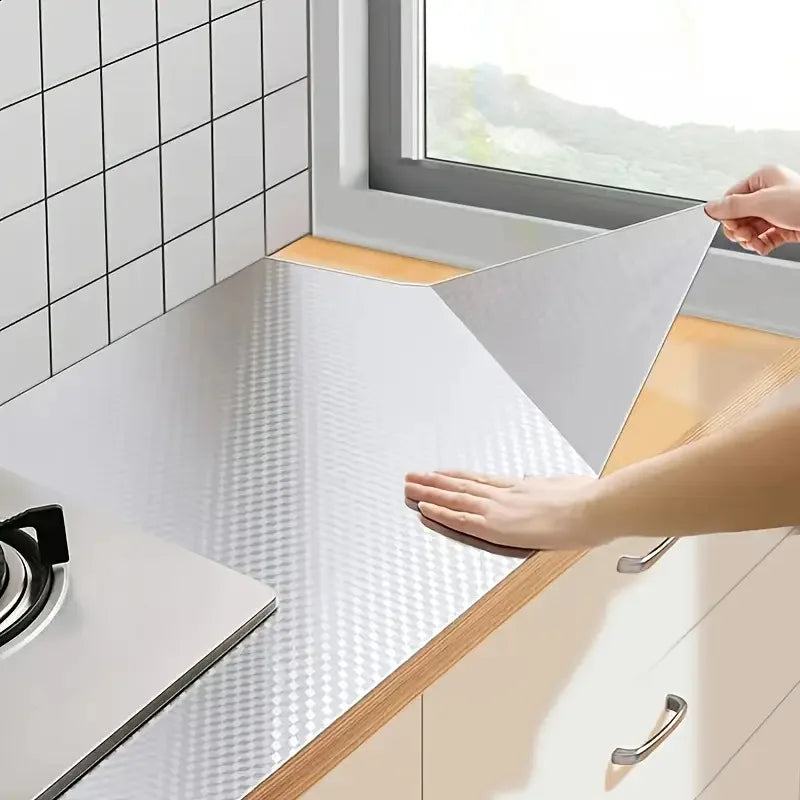 Film adhésif aluminium anti-huile pour cuisine, crédence et meubles