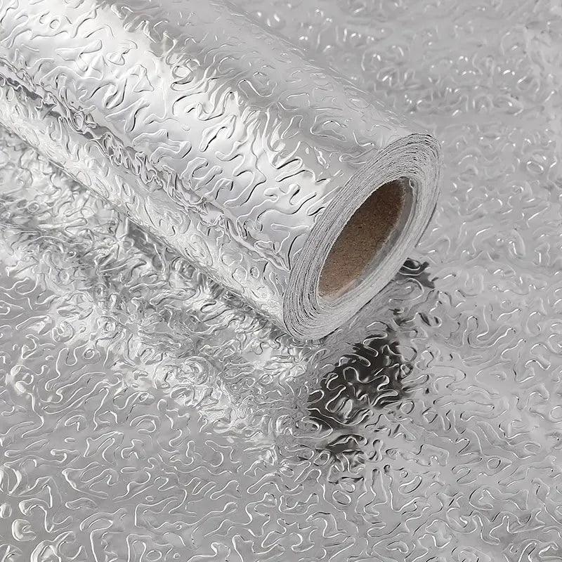 Film adhésif aluminium anti-huile pour cuisine, crédence et meubles