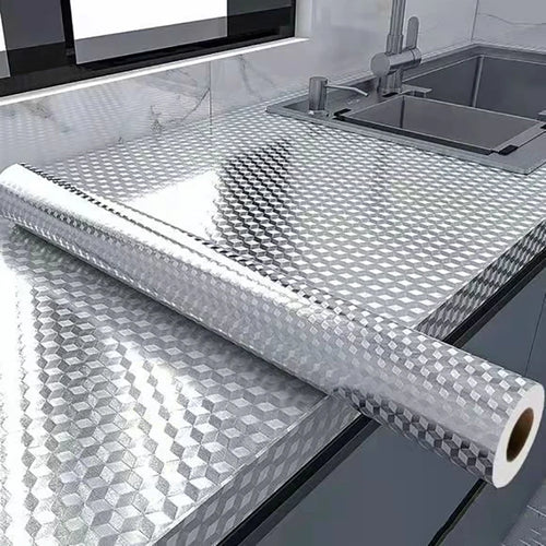 Oil-proof aluminum adhesive film for kitchens, backsplashes, and furniture