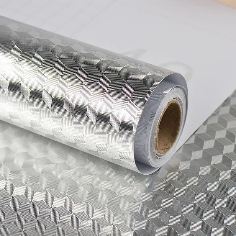 Film adhésif aluminium anti-huile pour cuisine, crédence et meubles