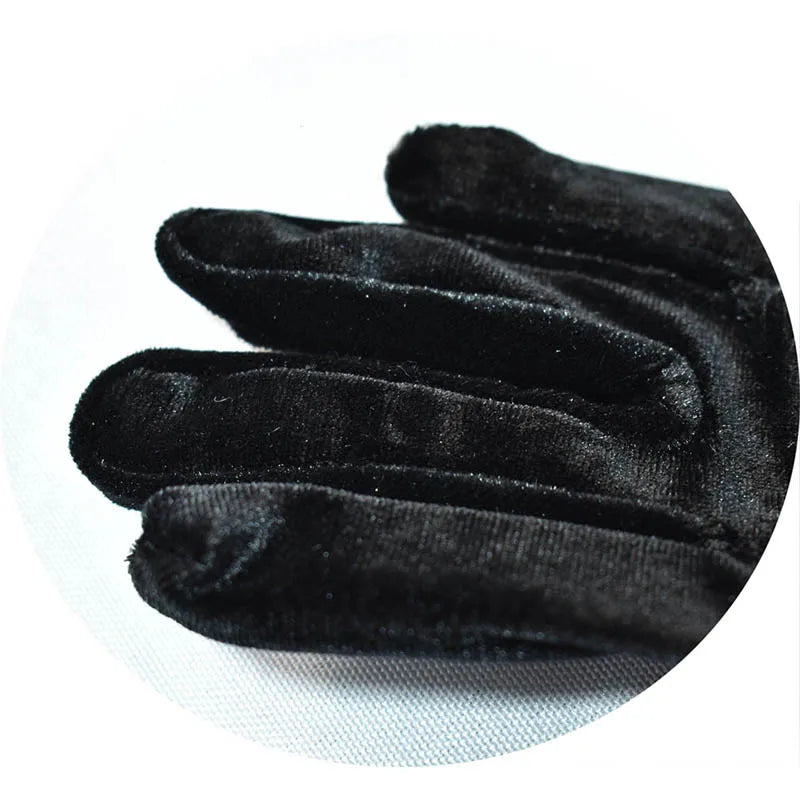 Gants longs d'opéra en velours extensible, style rétro pour soirée