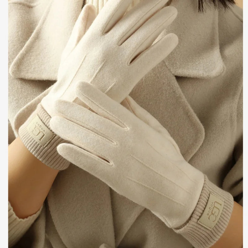 Gants d'hiver chauds pour femme, doublure douce et écran tactile