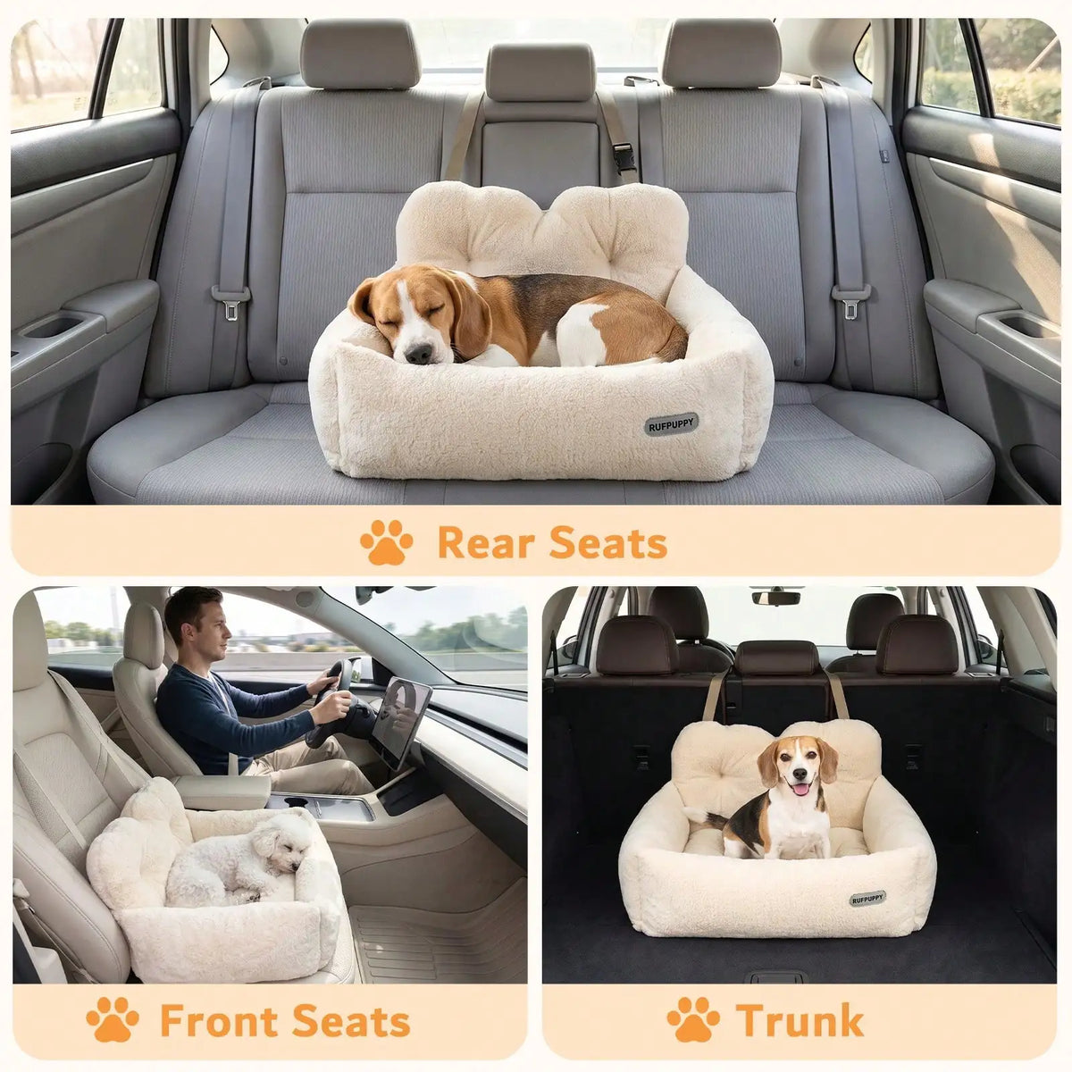 Siège de voiture pour chien et chat, coussin de voyage avec sangles