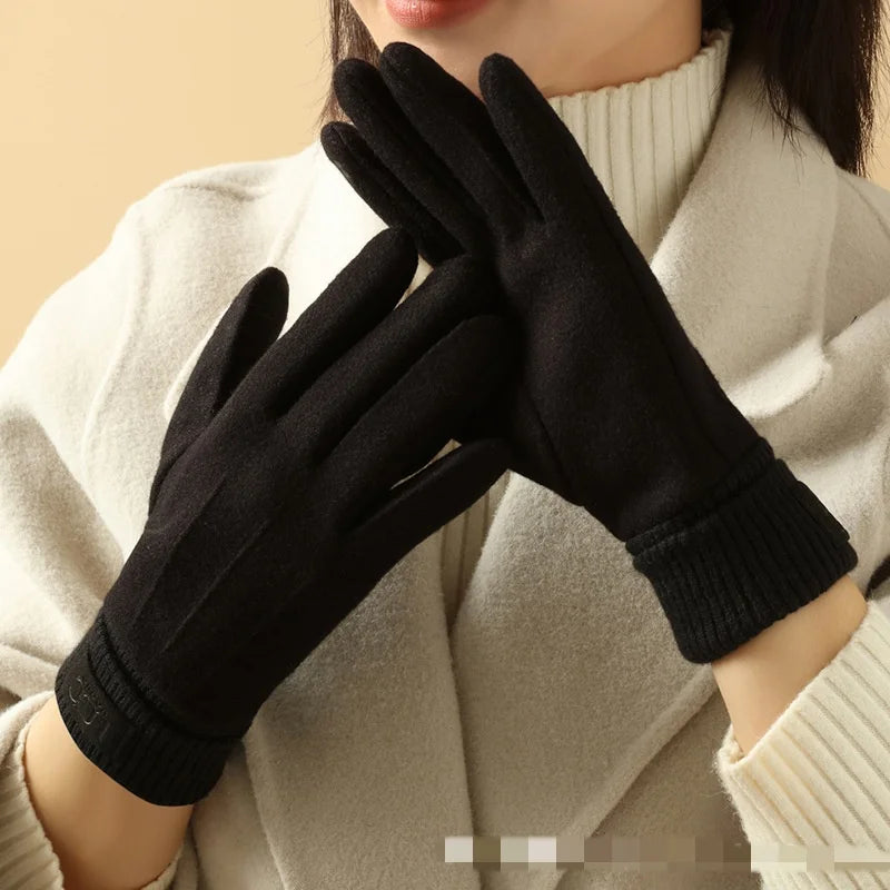 Gants d'hiver chauds pour femme, doublure douce et écran tactile
