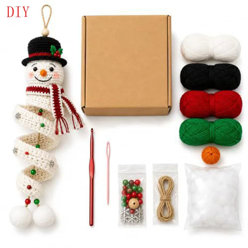 Kit créatif de Noël : décoration bonhomme de neige en spirale à réaliser soi-même