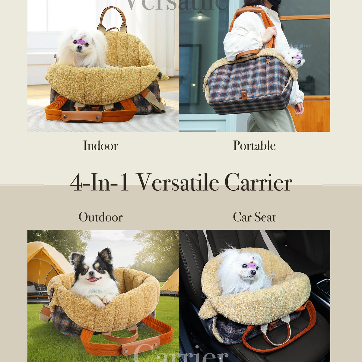 Sac de transport pliable 4-en-1 pour petit chien ou chat