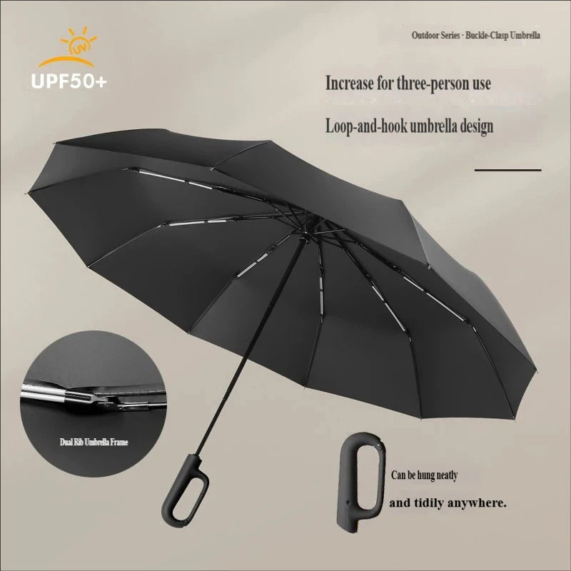 Parapluie pliant automatique XL, coupe-vent et anti-UV