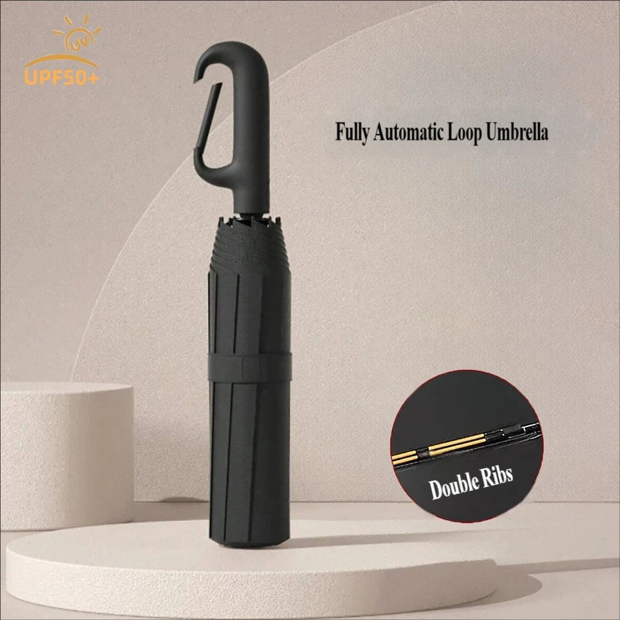 Parapluie pliant automatique XL, coupe-vent et anti-UV