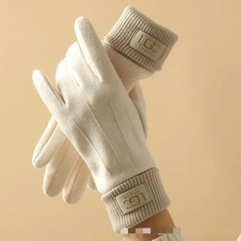 Gants d'hiver chauds pour femme, doublure douce et écran tactile
